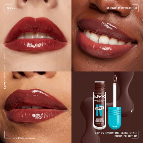 NYX Professional Makeup Lip IV Lip Stain, 1-Swipe Vitamin-Infused Longwear Color, Hydrating Gloss, Up to 12HR Hydration - Image 2