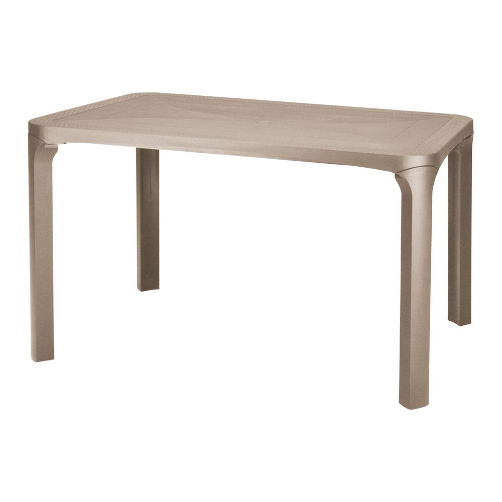 GRAND SOLEIL Grandsoleil Secur Resina polimerica Greenpol Tavolo Rettangolare, Verde, Iuta, 120 x 80 x 72 cm