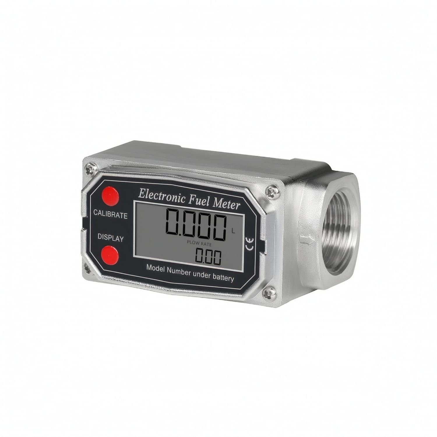 Ojiva® Battery Powered Digital Turbine Liquid Gauge Threaded Turbine Liquid Gauge with LCD Display Compact Industrial for Utility Installations, Workshop, 1 Inch, Waterproof Temp Al-picture-30