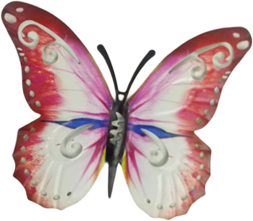 SECRET DESIRE Butterfly Metal Wall Art Decors Background Farmhouse Hanging Wall Sculptures Red