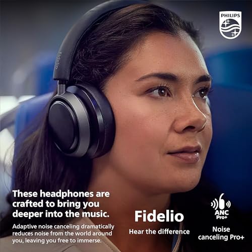 Image of Philips Fidelio L4 Flagship Over-Ear Wireless Headphones, Active Noise Canceling Pro+ (ANC), Hi-Res, Bluetooth Multipoint, Integrated Google Assistant, Wired or Wireless, for Audiophiles