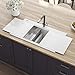 Ruvati 34 inch Workstation Ledge Topmount Granite Composite Kitchen Sink - Arctic White - RVG1350WH