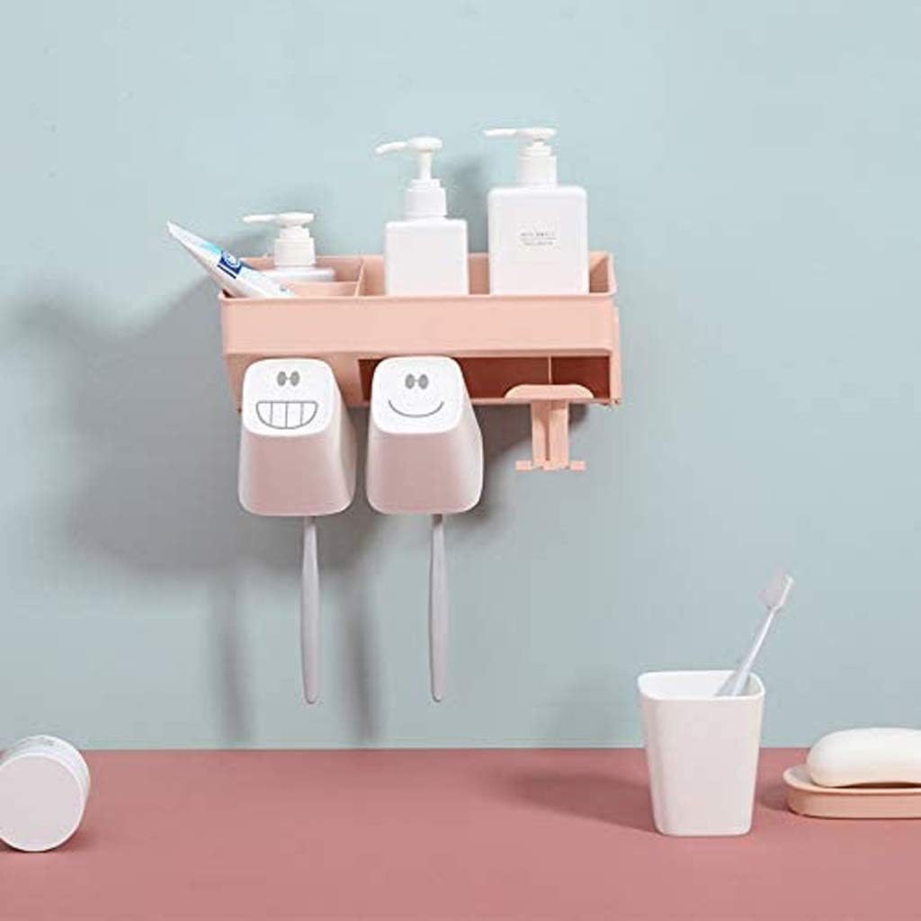 Suction Cup Wall Mounted Toothpaste Toothbrush Holder, Bathroom Toothbrush Holder Rack(Gray)