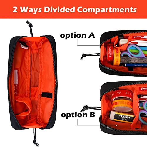 Rough Enough Black Pencil Case Long Pencil Pouch Art Supply Storage Organizer Kids Boys Girls Adults School Stationary #TOP1