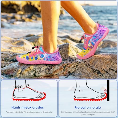 Image of Built-in Heel Grips Water Shoes for Kids Girls Boys Hiking Wide Barefoot Swim Beach Pool Big Kid