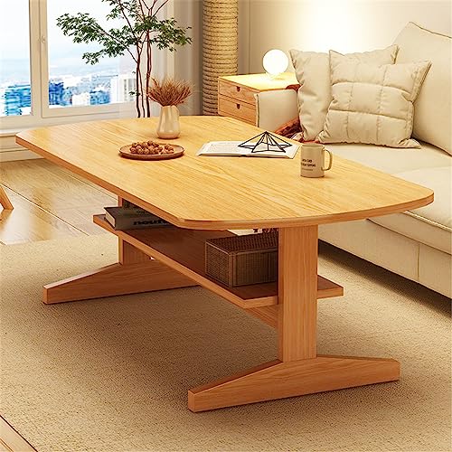 Mesa de Centro Rectangular para Sala de Estar, Mesa de Centro de Madera Maciza de decoración Moderna para el hogar, mesas centrales de Madera Vintage industriales, para Sala de Estar, ofici