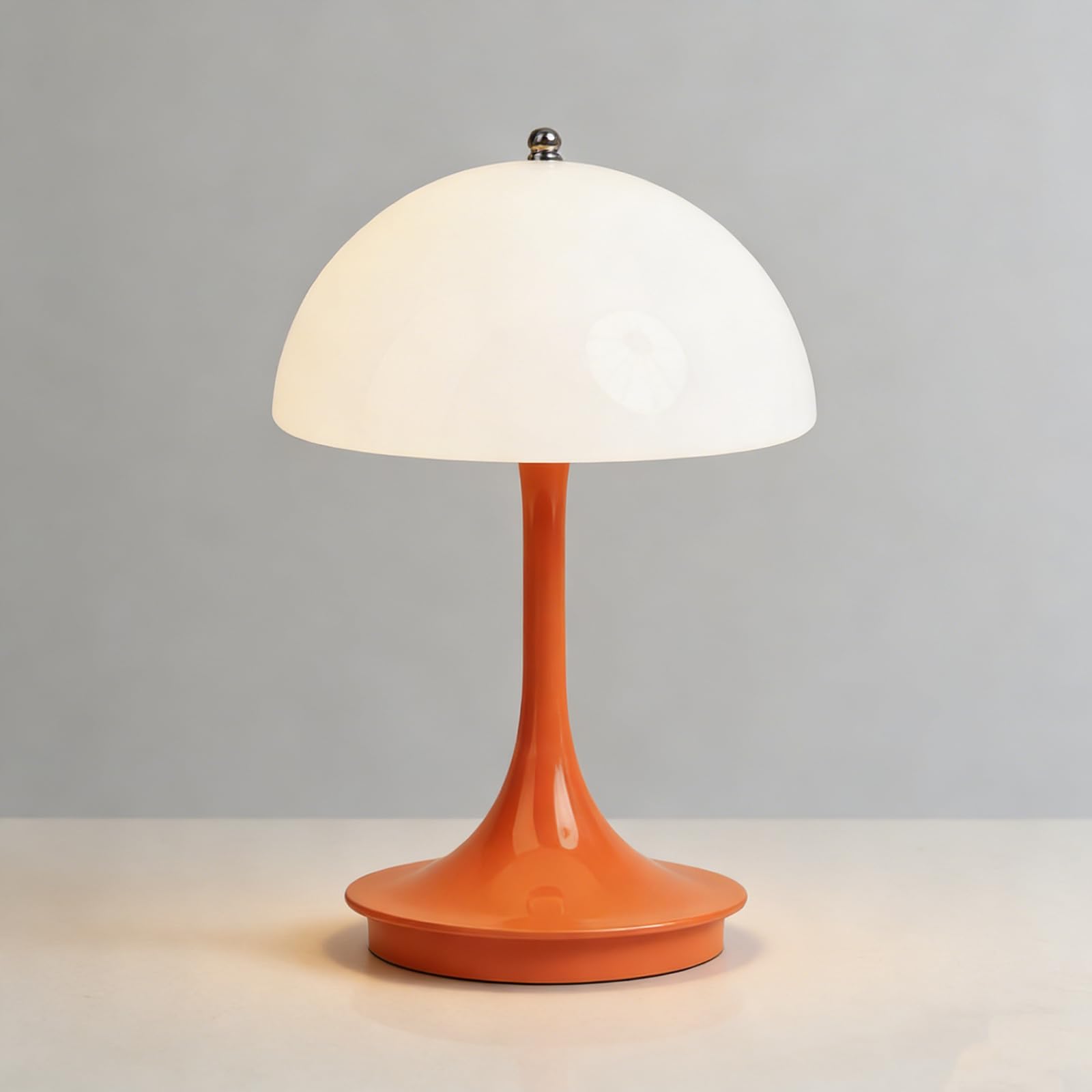 Mushroom Table Lamp - Includes USB Charging Cable Tri-Color Lighting, Touch-Control Switch Portable Lighting, Ideal for Bedrooms Mini Adjustable Touch-Control LED Table Lamp (Orange)