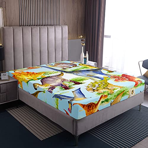 Chickwin Spannbettlaken 90x200 cm Kinder Matratzenschoner Spannbetttuch aus Polyesterfasern, Cartoon Dinosaurier Muster Bettlaken Kinder Spannbettlaken für Boxspringbett, Matratze bis 30 cm höhe 2 Loussiesd Kinder Jungen Spannbettlaken Dinosaurier Spannbetttuch für Jugendliche M?dchen Karikatur Tiere Dino Muster Boxspringbett Bettlaken 90x200cm Super Sanft Mikrofaser Dinosaurs Bettlaken Bunte