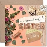 Une carte chaleureuse et chaleureuse avec un charmant papillon entouré de jolies fleurs roses et vertes fait un geste attentionné lors de sa journée spéciale