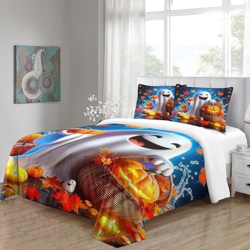 Parure de lit Halloween microfibre douce avec fermeture éclair pratique 200x200