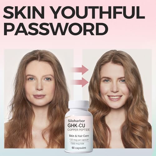 Image of GHK-Cu Copper Peptide Supplement, 120mcg High-Purity Supplement for Skin & Hair, Enteric-Coated for Maximum Absorption, Vegan & Gluten-Free (60 Count)