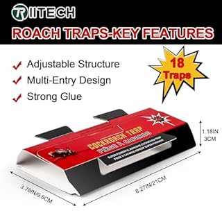 Cockroach Traps for Indoor, 18 Pack Sticky Roach Traps, Cockroach Bait for Home, Garage and Shed