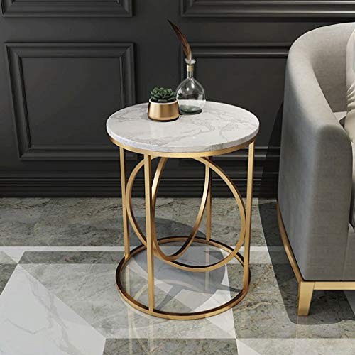 Table basse postmoderne en marbre blanc idéale pour balcon et appartement - 5