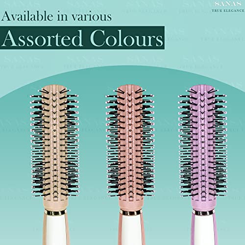 Image of Sanas Round Hair Dryer Styling Brush 1Pc Hair Round Brush Soft Bristle Round Hair Brush Flexible Detangling Brush Roller Hair Brush Anti-Static Hair Brushes For Women 1Pc (Light)