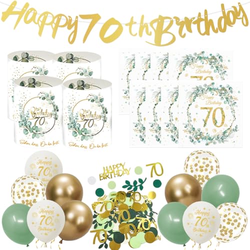 20 Stück 70. Geburtstag Deko Servietten 12 Stück Happy 70th Birthday...