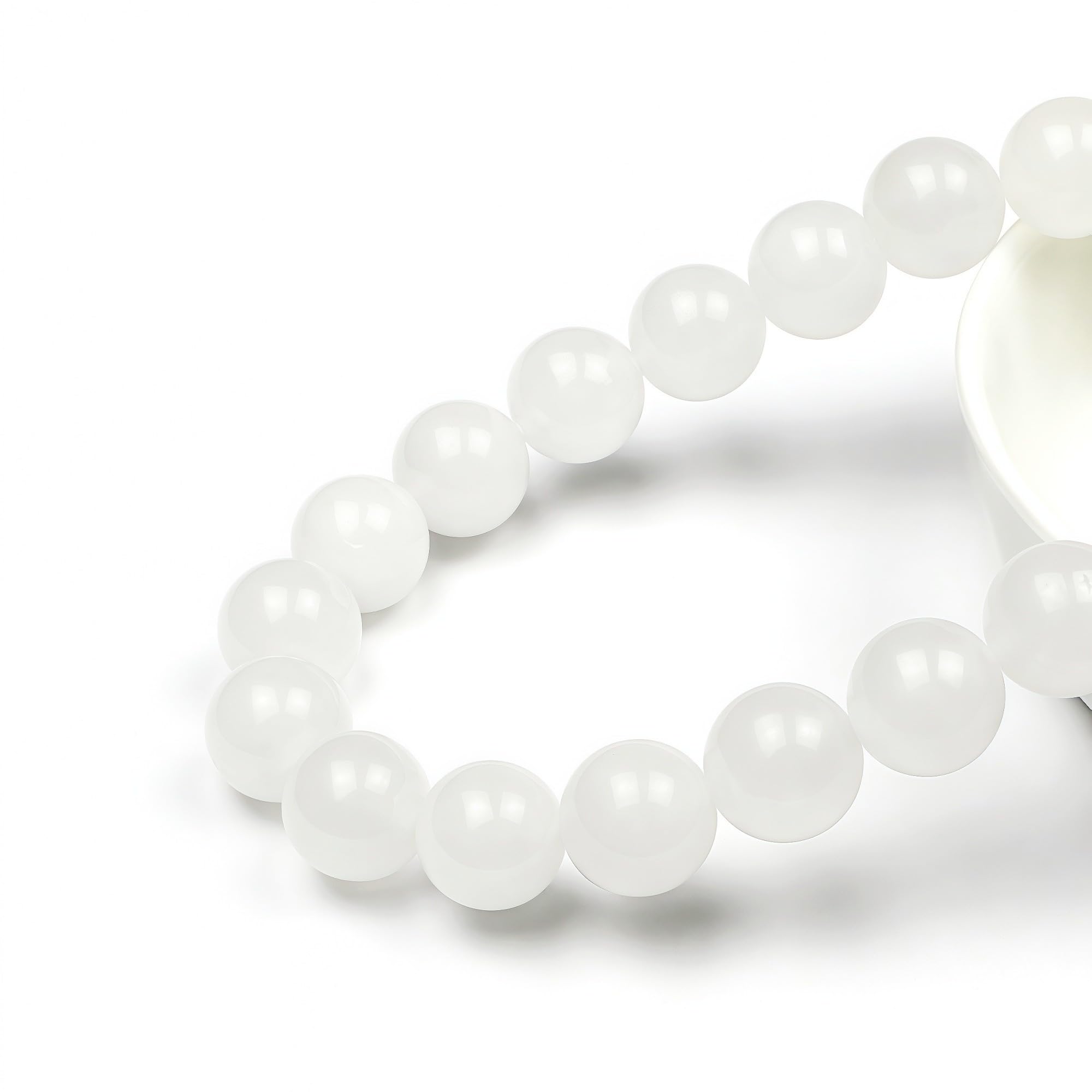 8mm Weiße Jade - Schmuck Und Freizeit