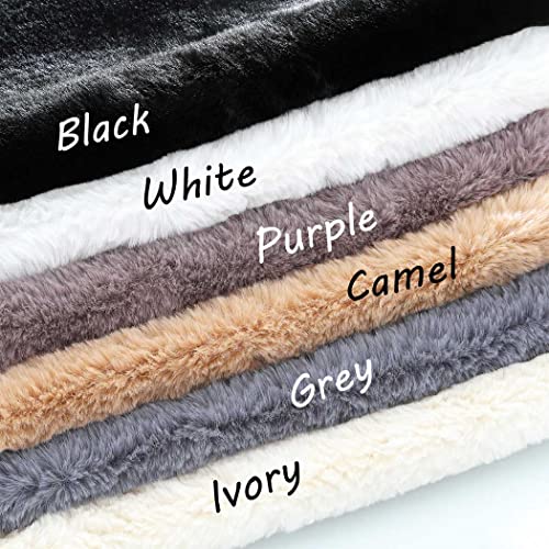 Jovono Women's Bride Wedding Faux Fur Shawl Wrap Bridal Fur Scarf Fur Wraps and Shawls for Women4