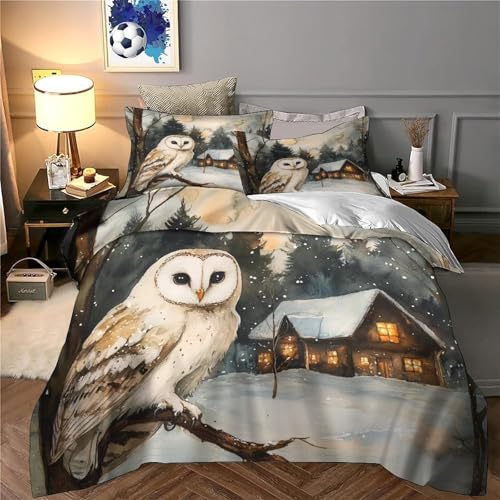 Housse de couette chouette 3D en microfibre supérieure super douce - 6