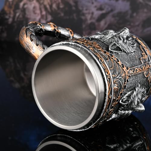 Caneca de runa viking nórdica - copo de cerveja para homens - caneca de café viking de madeira de aç