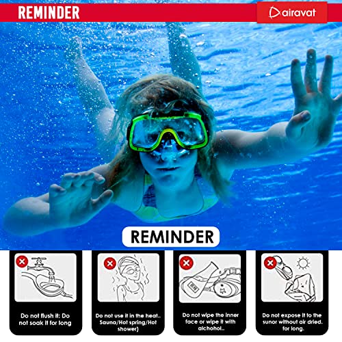 Image of AIRAVAT Macho swimming goggles for Kids Children Teens, polycarbonate goggles, Anti-Fog, Anti-UV, Wide View Swimming Goggles, Free size (Yellow)