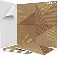 Sunlysound 3D Textured Wood Grain Sound Acoustic Wall Panels, 23.6'' x 23.6" Noise Dampening Modern Wall Decor, Peel and Stick for Noise Reducing in Home Office, Studio, Gaming Room (Walnut)