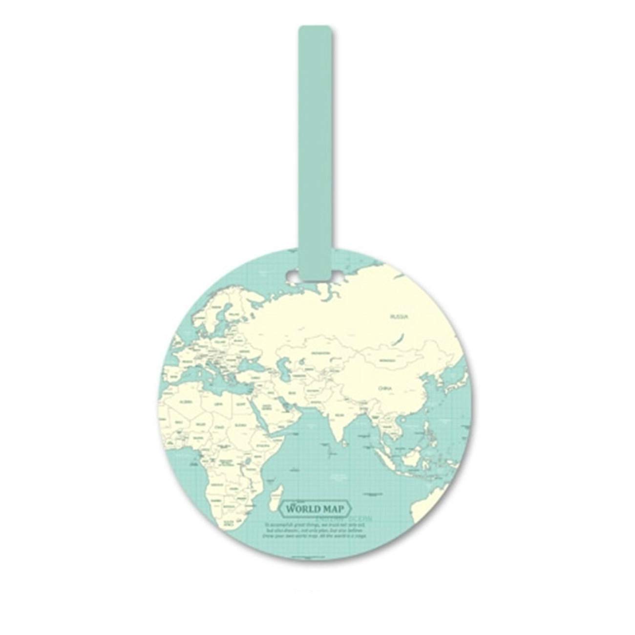 ZALING Map Luggage Tag Women Travel Accessories Silica Gel Suitcase ID Address Holder Blue