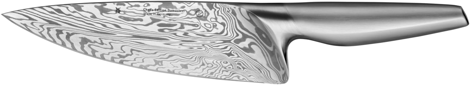WMF Chef´s Edition Damasteel Messerset 3teilig, Made in Germany, 3 Messer geschmiedet, Küchenmesser, Performance Cut, Damaststahl 120-lagig, Holzbox