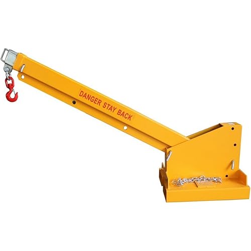 Fork Mounted Telescoping Crane Jib Boom, Forklift Jib Boom Crane, Adjustable Boom 67-110in, Forklift Mobile Crane, Forklift Boom Attachment Towing Handling Equipment