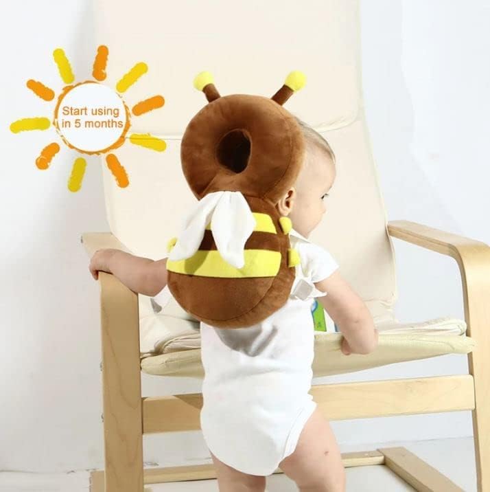 KIDVYANSHI Head Protector Cushion Plush Soft Toy Early Learning Toy Fall Protection Helmet Baby Head Protector Child Adjustable Shoulder Strap (Head Protector)(Brown) - Image 6 thumbnail