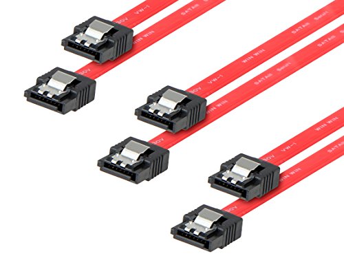 Rosewill 3-Pack SATA Cable Straight to Straight Connectors SATA III 6.0 Gbps, SATA Cable 18 Inches, SATA 3 Cable - 18 Inches, Red, 3-Pack