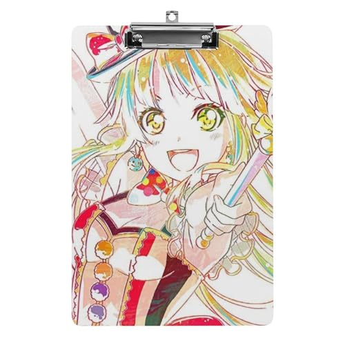 バンドリ ハッピーワールド ハロー 弦巻こころ クリップボード 用箋挟 クロス貼 A4 縦 ファイルバインダー ファイルボード クリップホルダー アクリル板 軽量 携帯便利 文房具 メタルクリップ付き A4用紙保持する 書類整理 会議パッド 学生 教師 オ