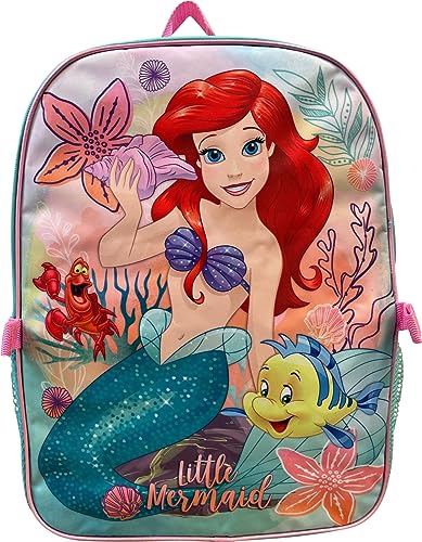 Ruz Group Kid's Licensed 16 Inch Backpack With Removable Lunch Box Set (Little Mermaid Aqua)4