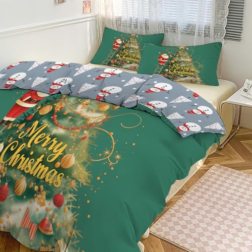 Parure housse de couette Noël 240x260cm réversible pour cadeau idéal - 2
