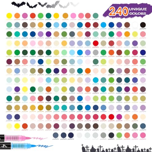 Image of Guangna 240 Colours Acrylic Pen Marker Set for Fabric, Canvas, Glass, Wood and Paper