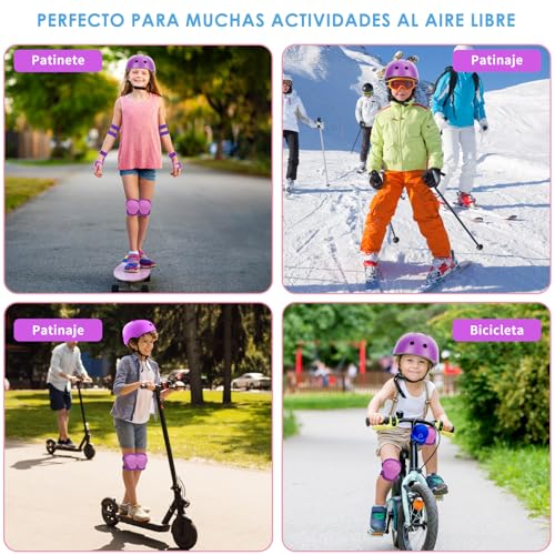 Protecciones patines niño casco bici rodilleras coderas monopatín 7