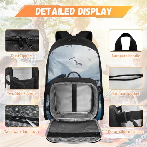 Doojoayie Kids School Backpack Boys 7-10 Cool Bookbag with Lunch Box Killer Whale Backapck for Boys Large Capacity School Bags Little Kids Favorite Daypack for Primary Grade Student3