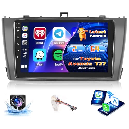 Poste Radio Toyota Avensis T27 Android 15 pour Remplacer l'Écran Origine