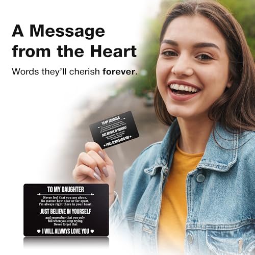 To My Daughter – Engraved Wallet Card from Mom & Dad, Meaningful Gift for Birthday, Graduation, Wedding & Life’s Special Moments2