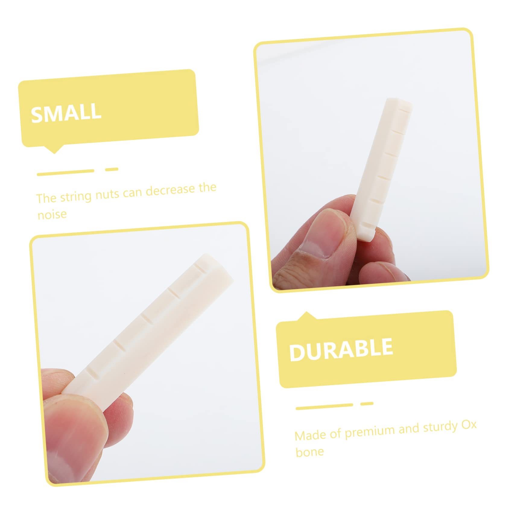 GOOHOCHY Beef Bone Guitar Nut Set Easy Install Guitar Bridge Adjustment Nut for String Saddle