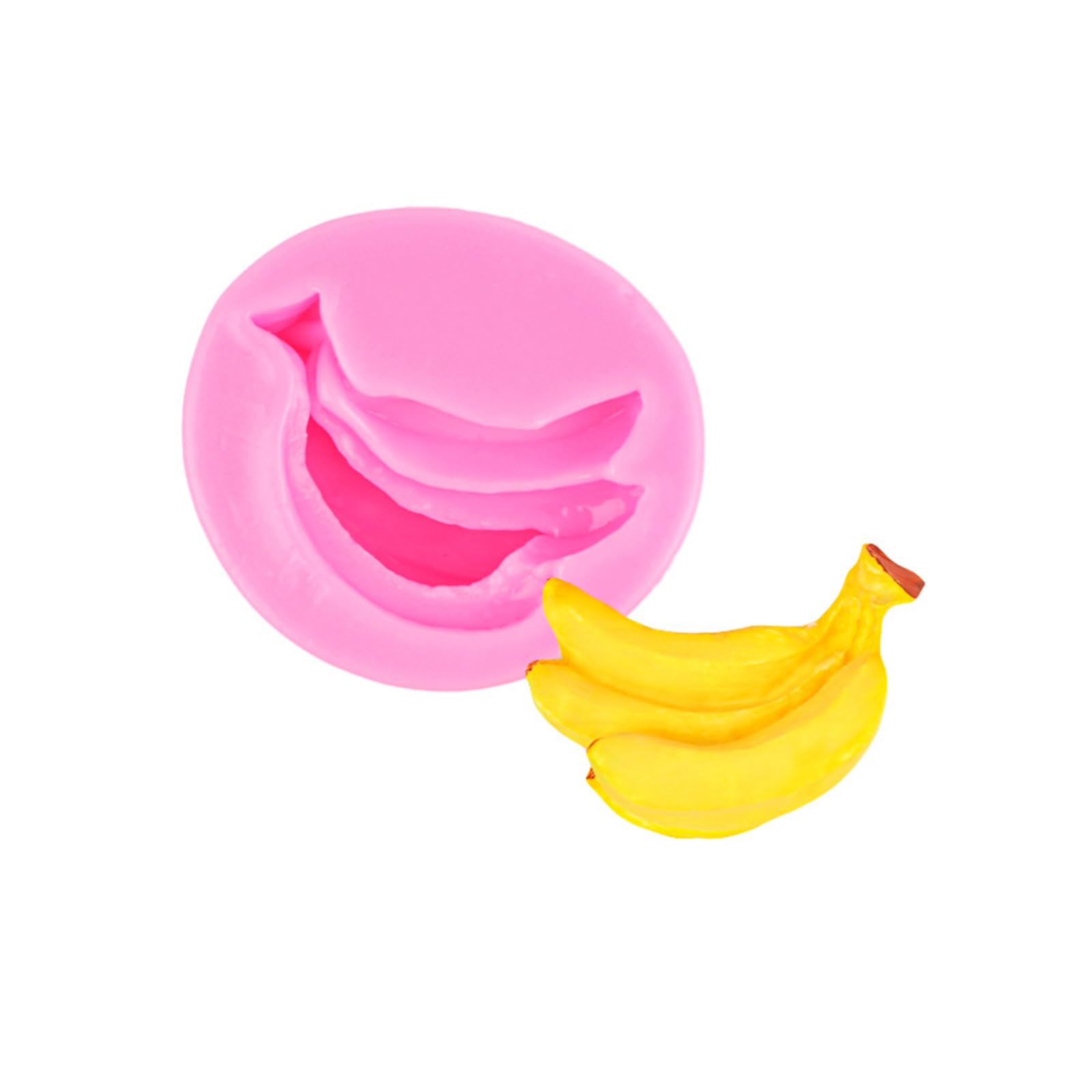 Tsophreniq Banana Shaped Silicone Fondant Mold Cake Baking Mold for Making Chocolate Candy Fondant Cake Decoration Edible Silicone Molds for Cakes