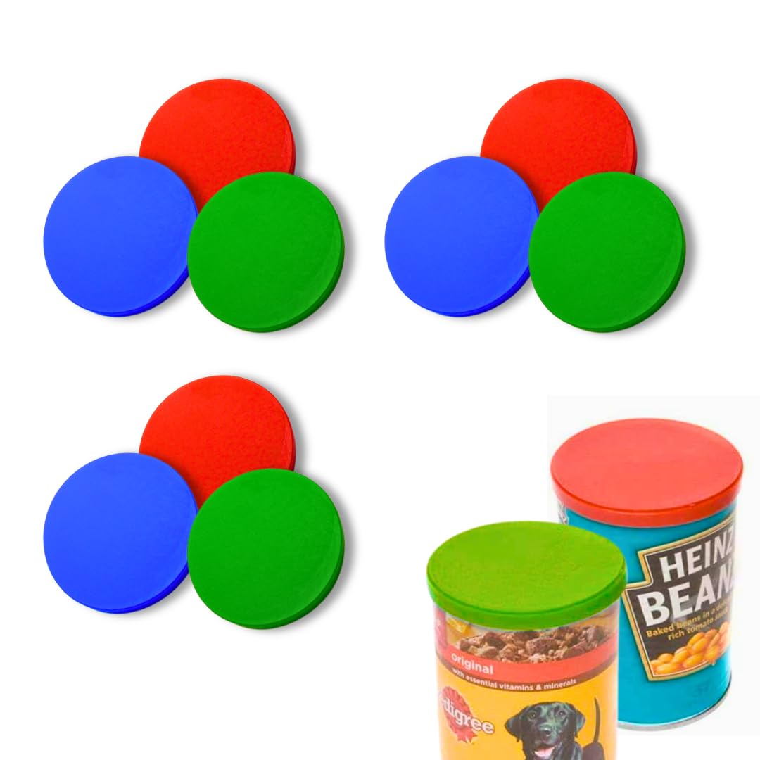 Velvet London Multicolor 9Pcs Tin Can Cover Lids Plastic Can For Standard Tins Airtight &Leak Proof Durable & Reusable