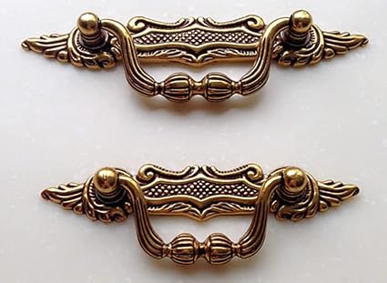 Teclican Vintage Metal Door Knob, Pitch, Drawer Pulls Handles Antique Bronze Kitchen Cabinet Drop Bail Pulls Handles for Closet, Kitchen Cabinet,Drawer,Dresser,Bedside Drawer Pack of - (1)