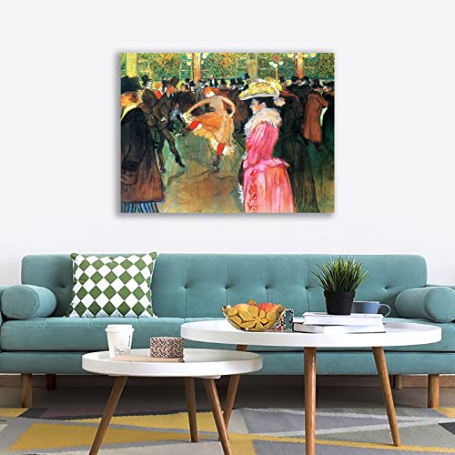 123 Life Henri De Toulouse Lautrec Prints At Moulin Rouge Dance Painting Poster Famous Art Reproductions Post-Impressionism Canvas Art Decor Unframed (At Moulin Rouge Dance,30X40Cm-12X16In) #TOP2