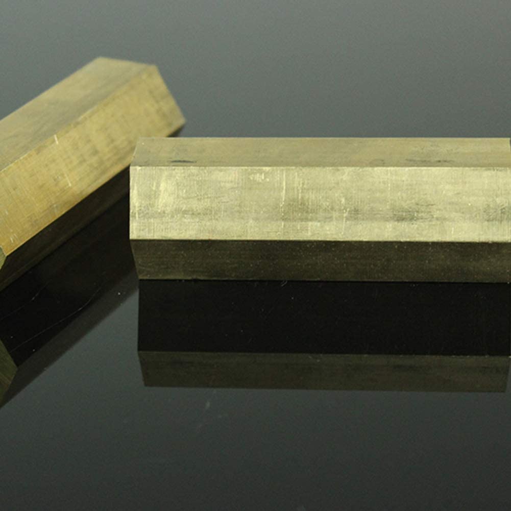 1 szt. Mosiężny pręt sześciokątny Pręt miedziany H59 z litego mosiądzu pręt sześciokątny Materiał Długość 500 mm / 19,7 cala-Opposite Side Length 17mm