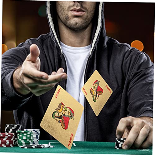 HEMOTON 3stücke Goldene wasserdichte Pokerkarten Für Partys Langlebige Spielkarten Mit Tierkreiszeichen Für Tischspiele Und Sammler – Bild 5