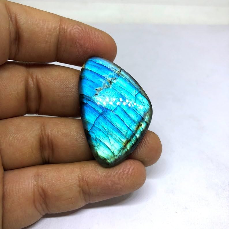 Labradorite gemme naturelle cabochon 42x25x6mm bricolage de collier et bague