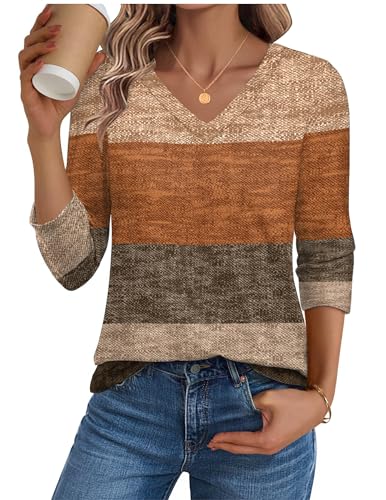 Image of Zeagoo Womens T Shirts 3 /4 Length Sleeve Basic Tees V Neck Blouses Dressy Casual Fashin Tunics XL