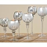 Windlicht Minou mit Fuß Pokalwindlicht Deko Vase 2 Ausführungen 3er Set