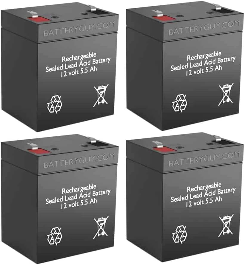 BatteryGuy 1609-HBAT Replacement 12V 5.5Ah SLA Batteries Brand Equivalent (Rechargeable, High Rate) - Qty of 4