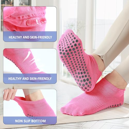 Women's Yoga Pilates Socks-Non-Slip Yoga Sport Socks-Suitable for Ballet and Fitness-4 Pairs2